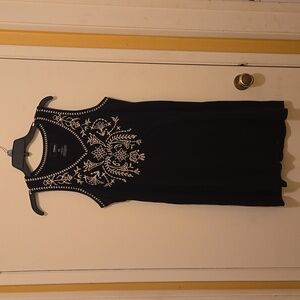 SONOMA Sleeveless Short Black & White Petite Dress.